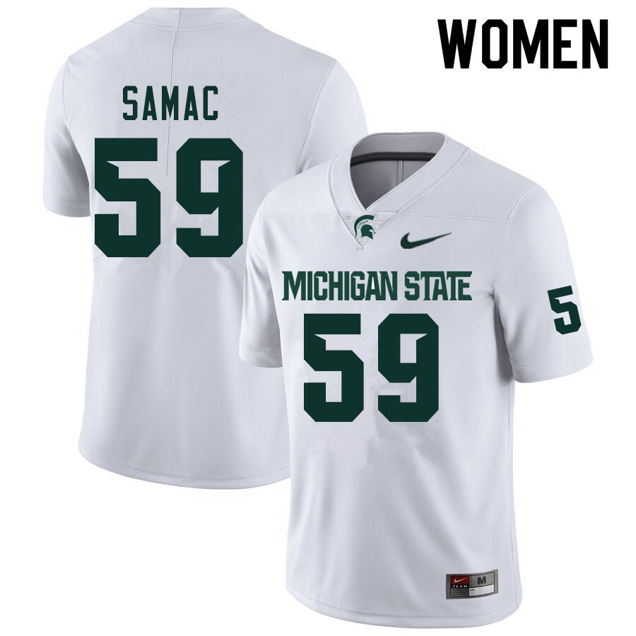 Women #59 Nick Samac Michigan State Spartans College Football Jerseys Sale-White